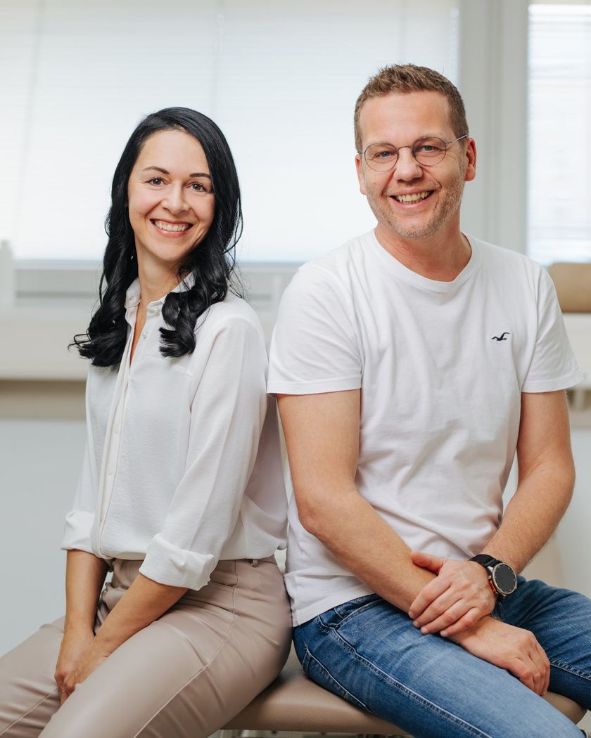 Dr. Barbara Kohlweg und Dr. Gregor Huber in der Ordination